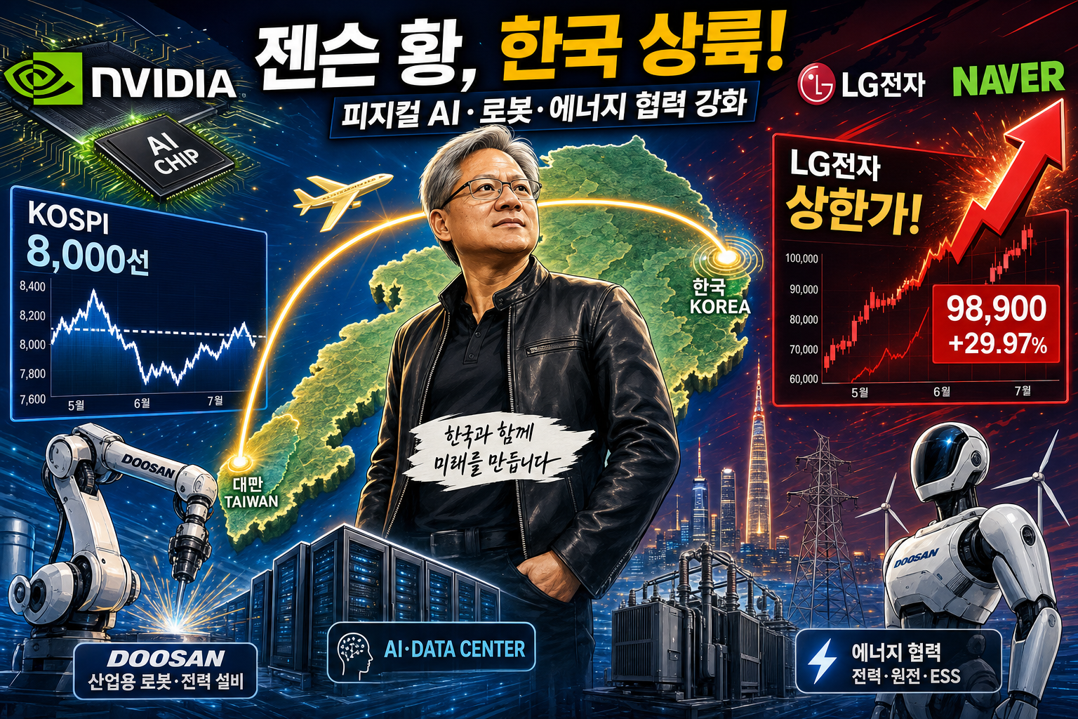 젠슨황 방한 LG그룹주 급등 분석