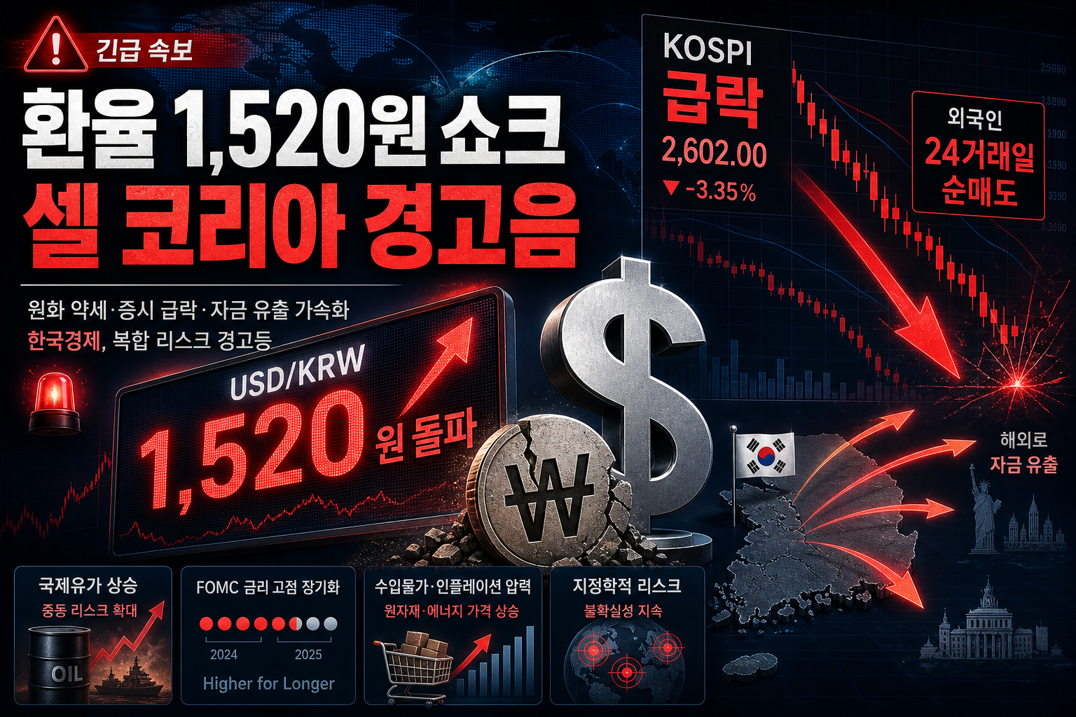 원달러 환율 1520원 셀코리아 썸네일