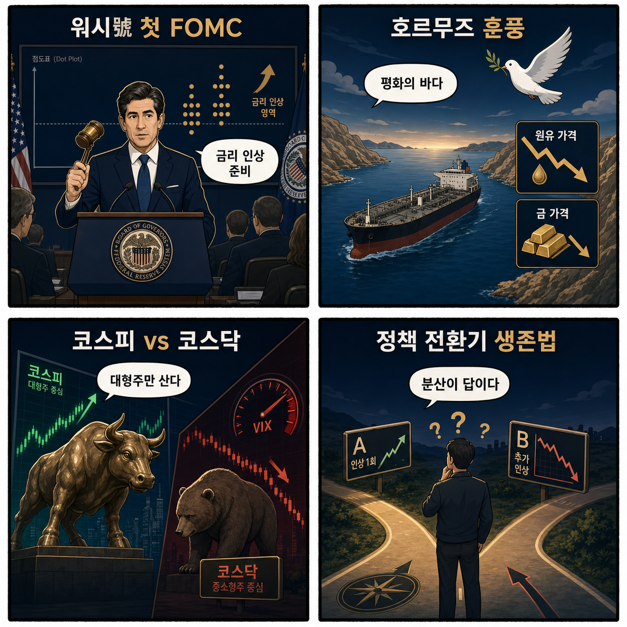 [초점] 워시號 첫 FOMC '금리 인상' 경고…호르무즈 훈풍 속 코스피 9,000선 안착 시험대