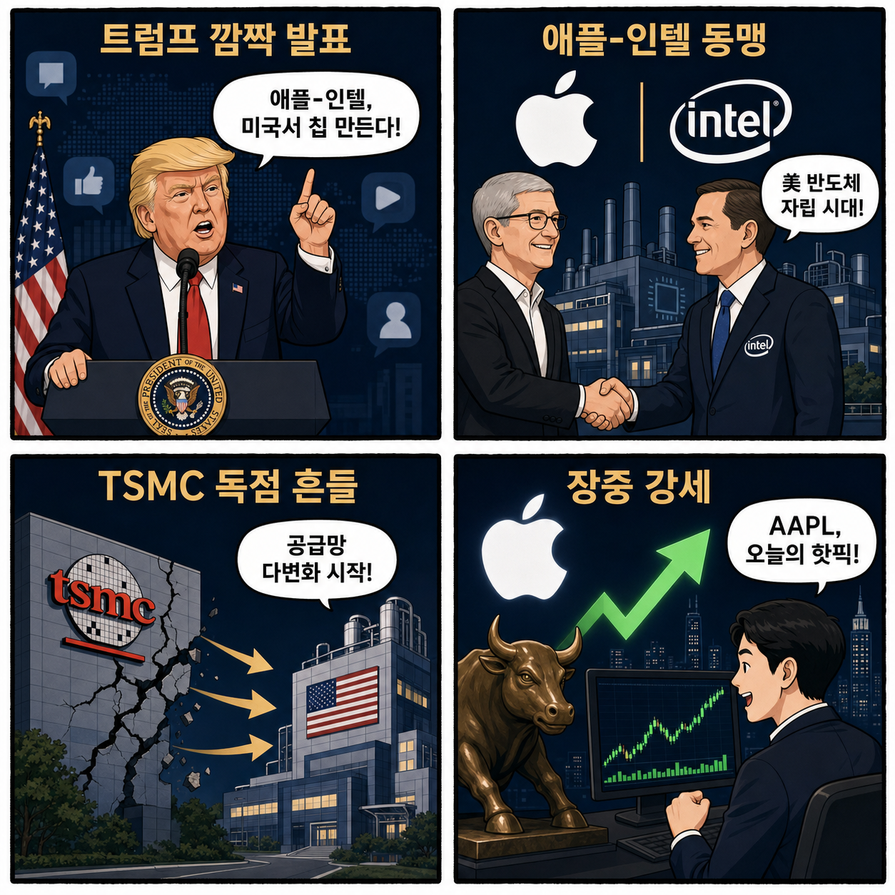 애플, 인텔 동맹으로 '미국산 칩' 생산 시동…TSMC 독점 흔든다