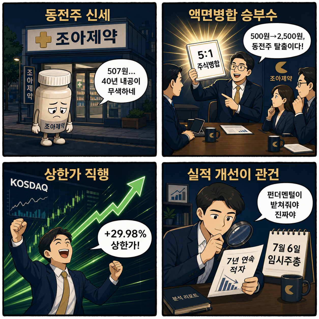 '동전주 탈피' 승부수 던진 조아제약, 액면병합 기대감에 상한가 직행