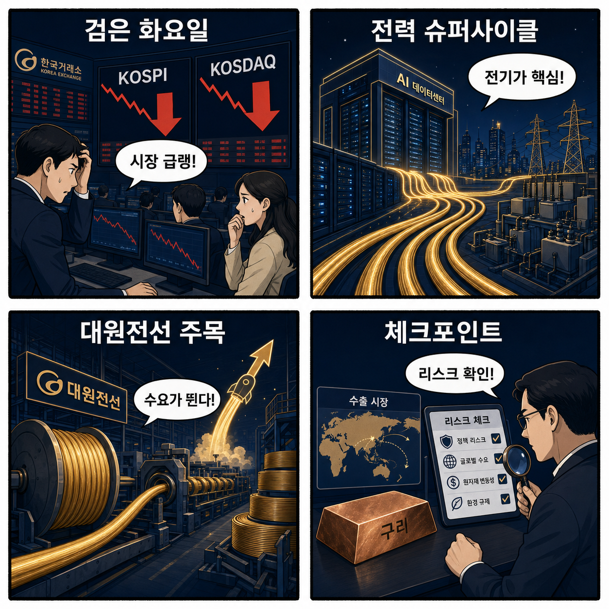 '검은 화요일' 급락장 뚫은 전력 슈퍼사이클... 대원전선, 장중 13%대 폭등